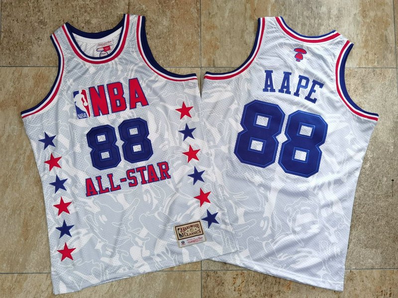 2020 Men NBA All Star #88 AAPE white jersey->more jerseys->NBA Jersey